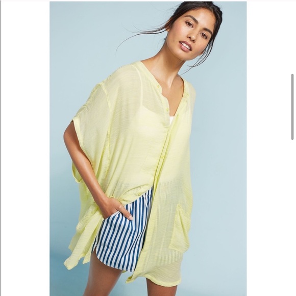 Anthropologie Saturday Sunday Chartreuse Tunic Top - Picture 4 of 13